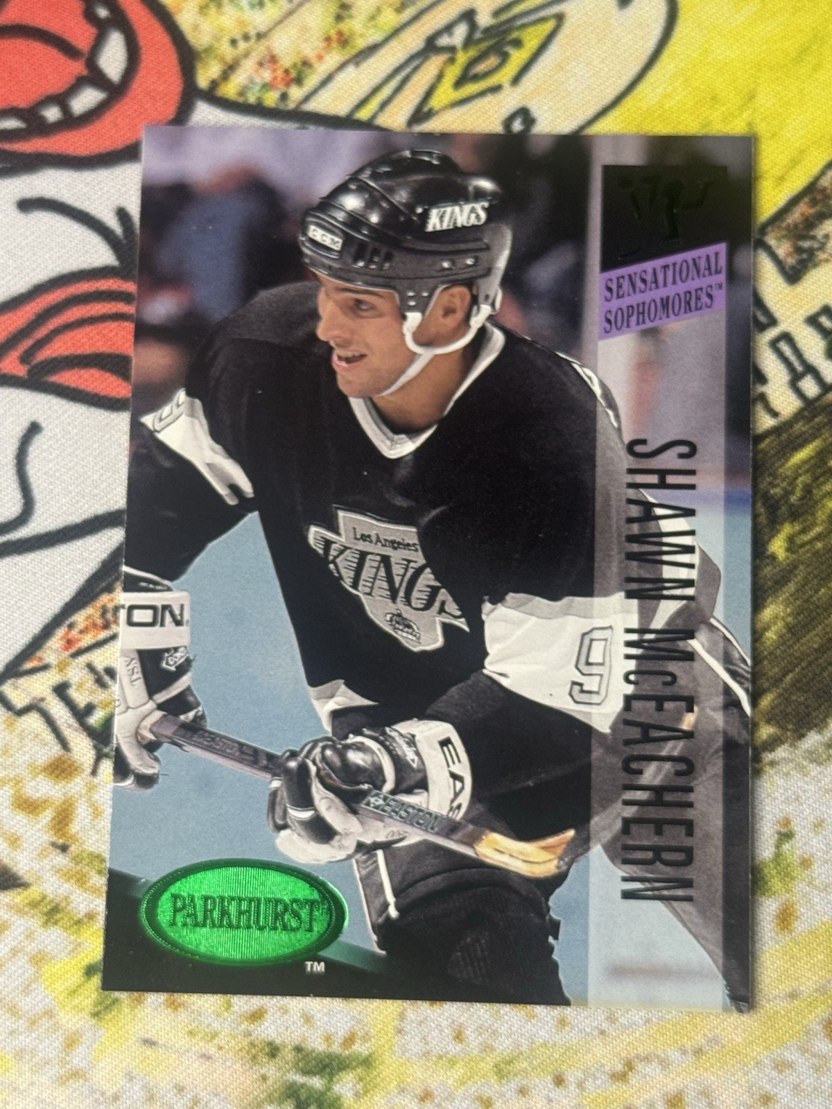 Shawn McEachern #242 1993 Parkhurst Emerald Ice Los Angeles Kings Hockey Card NM