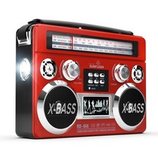 RD-666 Retro AM/FM/SW 3-Band Portable Radio w/ Bluetooth Boombox Flash Light
