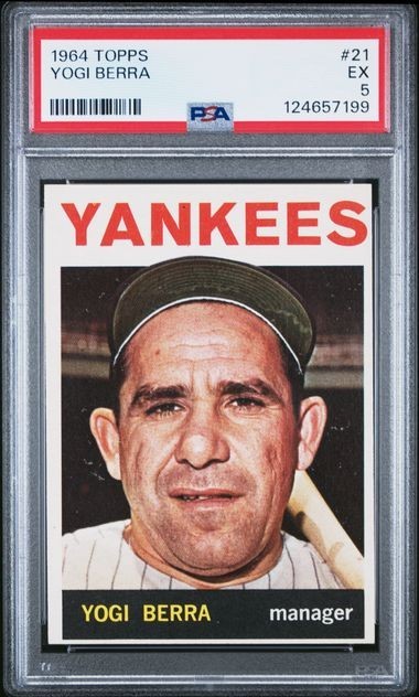 1964 Topps Yogi Berra Card #21 New York Yankees EX PSA 5