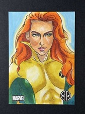 Marketplace image: Deadpool Topps Chrome 2025 Siryn Silver Foil Sketch 1/1 Fresia Auto