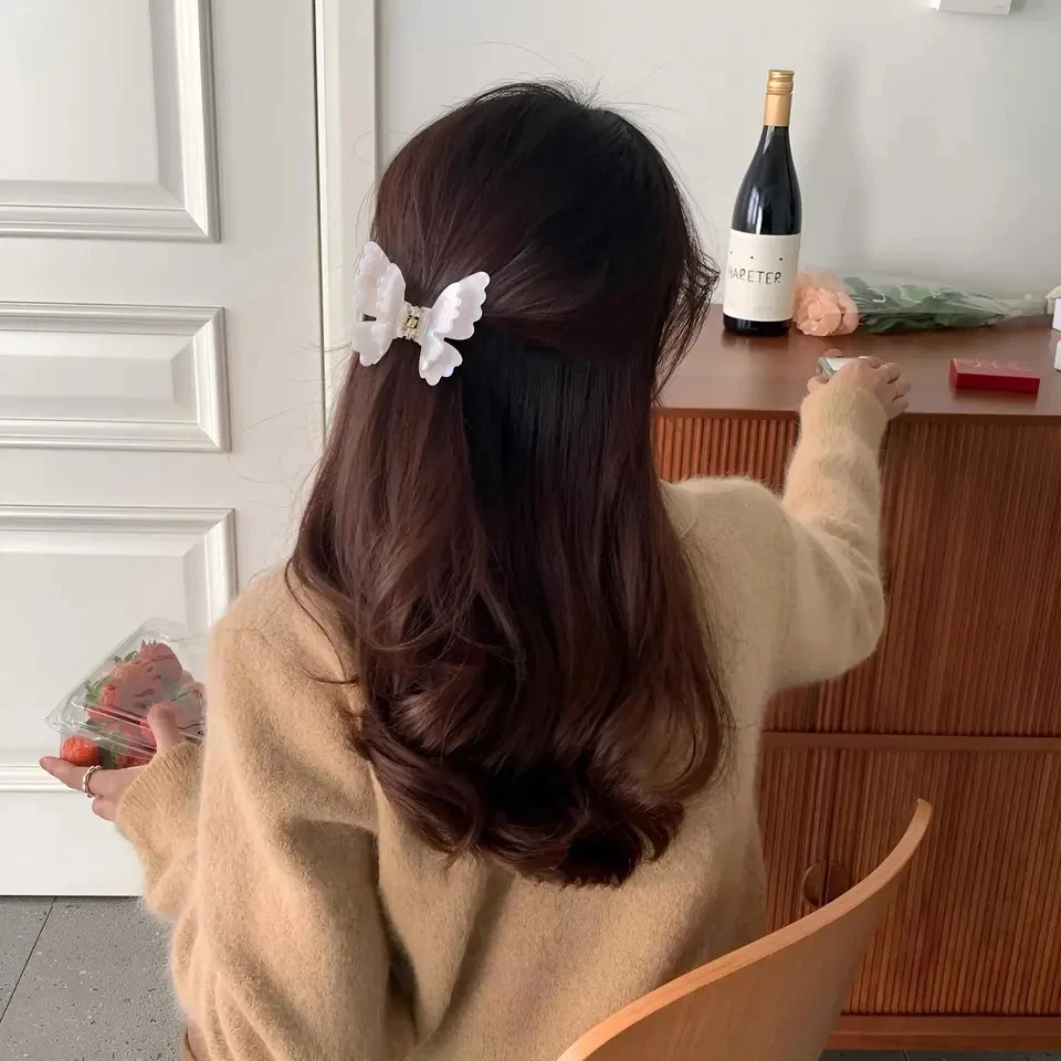 Pinzas para el cabello estilo nacarado mariposa 8 piezas mujeres niñas verano playa Foto 2 de 4