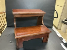 Solid Wood Bombay Co.High 2 Step Stool Bedside Or Other Use 15”h X17”w X14”