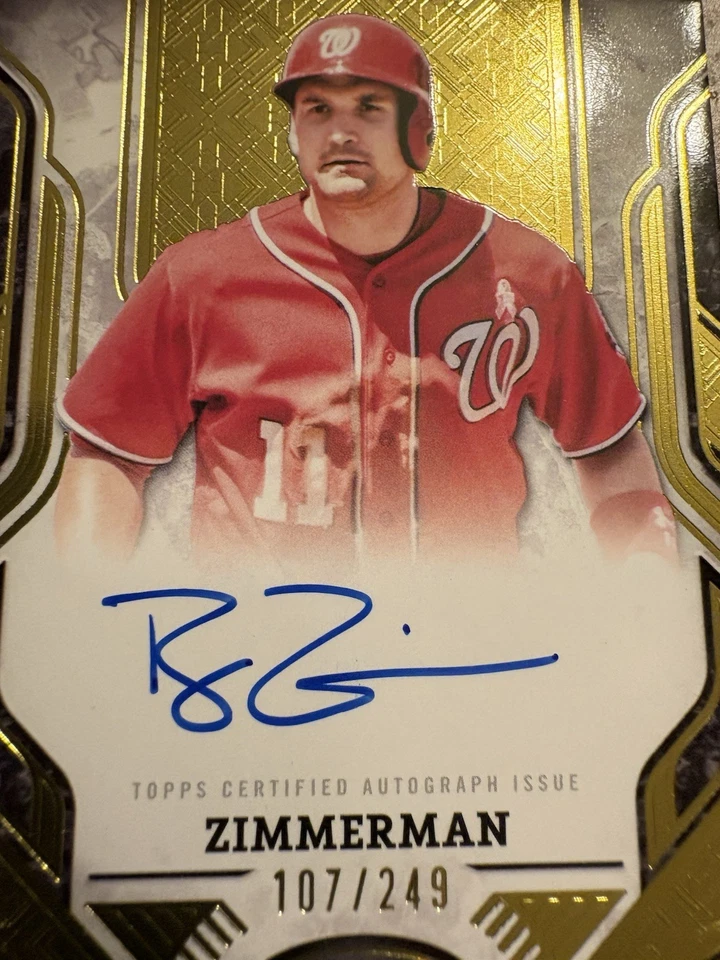 Folha de ouro 2025 Topps Tier One Ryan Zimmerman Nationals autografada/249 - Imagem 3 de 4