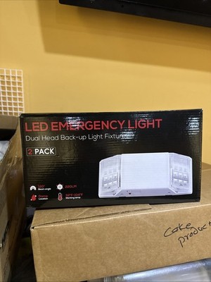 torchstar led emergency light dual head back up light fixture 2 pack