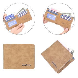 Man's Leather Bifold Short Wallet Business Fashion Wallet ID Card Holder Purse