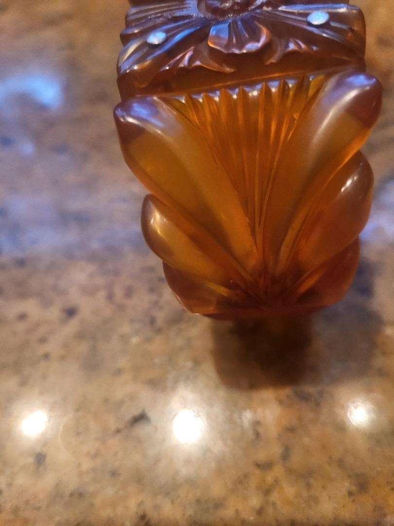 Art Deco Bakelite Hinged  Translucent Bangle Brac… - image 10