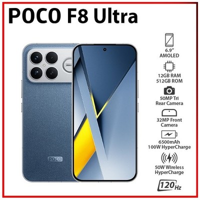Xiaomi POCO F8 Ultra 5G BLUE 12GB+512GB Dual SIM Unlocked Android Mobile Phone