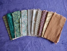 Lot Of 10 1/4 Yard 100 Cotton Quilt Fabric Cuts Green
