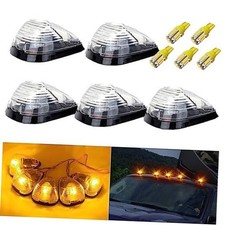 5x Clear Cab Marker Roof Running Lights With 5x T10 Led Light Bulbs Amber 5x Clear Cab Marker Roof Running Lights With 5x T10 Led Light Bulbs Amber