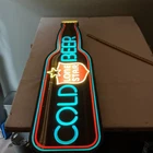 Vintage Lone Star Cold Beer Light Bar Sign 46in Long Plastic Cover Tested Works