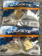 2 New BUCKEYE LURES BUZZERK Buzz Bait Topwater HEAD BANGER BUZZBAITS Tenn Shad