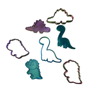 BuildInk Dinosaur Cookie Cutter Set 3D Printed Multi-Color PLA Dino Shapes