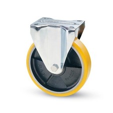 RUOTA D.125X30 GIALLA GHISA PIASTRA FISSA ART.22A - Ferrero Ferramenta