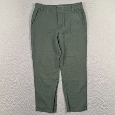 Vince Coin-Pocket Cropped Straight-Leg Trouser Women's 4 Sage Green Linen Blend