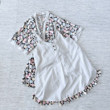 VTG Lily of France Floral Lace Robe Babydoll Nightgown Dress Set Small B