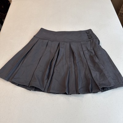 Bienzoe Girls Skirt With Shorts Inside Gray Sz 7 Adjustable Uniform School Pleat