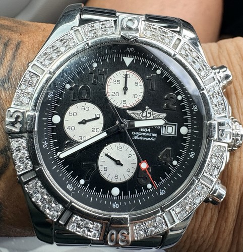 Breitling Super Avenger II Chronograph 48mm DIAMONDS $13K MSRP A13371