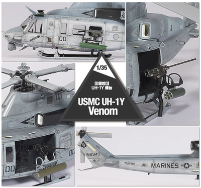 1/35 USMC UH-1Y Venom US Marine Helicoptor Huey Plastic model kit