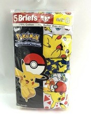 Pok mon Pikachu Boys 5 Pack 100 Cotton Character Print Briefs Size 8