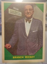 2 Card Lot. 1960 Fleer Baseball Greats Branch Rickey #55, CY Young #47