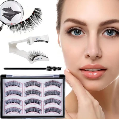 MARKENLOS 12 Stück 3D Magnet Wimpern Set Magnetische künstliche Wimpern 3D Augenwimpern