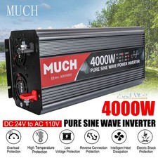 Car Inverters 4000W Pure Sine Wave Solar Converter DC 12V 24V to AC 110V RV