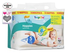 72 Nappies Jumbo Pack (11-16kg) Extra Soft & Dry Disposable Nappy (Size 5) 0.30 per nappy