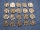 20 SILVER MERCURY DIMES WITH DATES   lot a