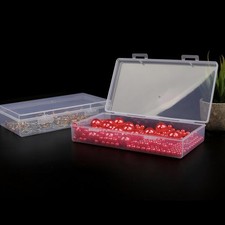2x Plastic Storage Container Boxes Box Hinged Lid DIY Arts Crafts Markers Pens