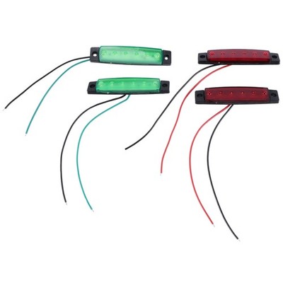 4Pcs Red Green Boat Navigation LED Lights Stern Lights Boats Starboard7104