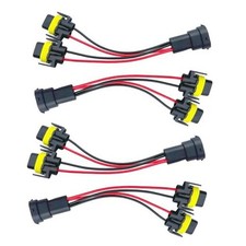 4Pcs H11 H9 H8 Male to Female 2 Way Splitter Wire Bulb Socket Headlight