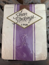 Sheer Stockings 2 Pair Reinforced Toe Style 3052 Item 5461 Size A 3224 Suntone A
