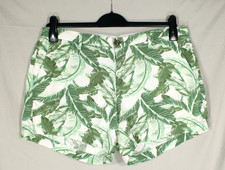 OLD NAVY Midweight LINEN BLEND Green TROPICAL PRINT Mid-Rise CHINO Shorts Sz 12