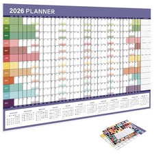 2026 Large Wall Calendar, Paper Folded, 29 X 20 In Large Yearly Planner