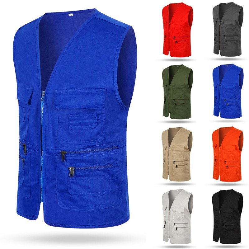 Men's Multi-Pocket Fishing Vest Jacket Waistcoat Top-image