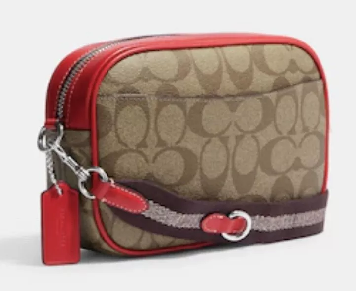 Coach mini camera bag in signature canvas sale