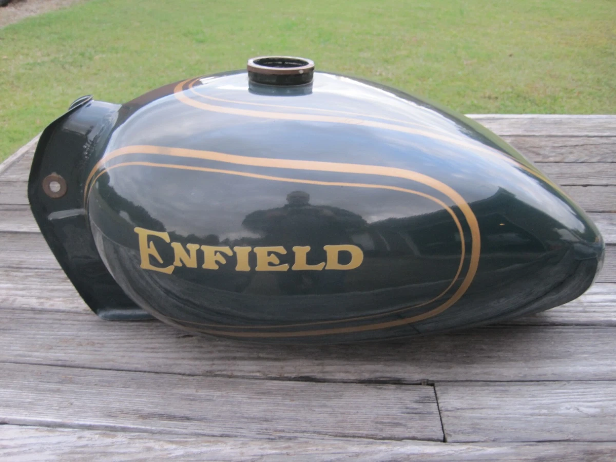 Royal Enfield Motorcycle Gas Tank British Racing Green Gold