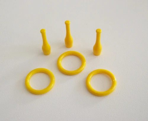 PLAYMOBIL (U1106) CIRCUS - Lot of 6 Yellow Juggler Rings & Keels Vintage 3513