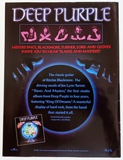 DEEP PURPLE~SLAVES AND MASTERS~VTG 1990 ALBUM PROMO PRINT AD ADVERT POSTER PINUP