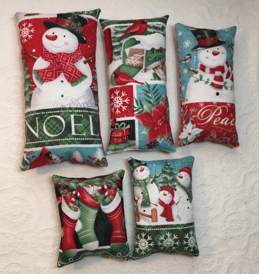 Rellenos de cuenco muñeco de nieve ~ pliegues ~ adornos de corona ~ conjunto de 5 ~ ¡lindas impresiones! Foto 2 de 4