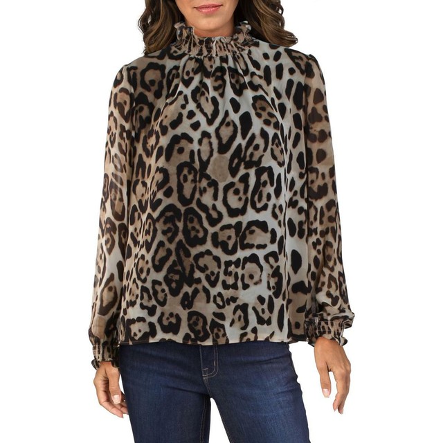 vince camuto smocked neck blouse