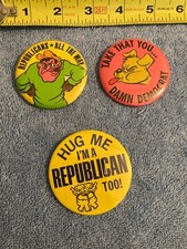 VINTAGE REPUBLICAN FUNNY POLITICAL PINBACK BUTTONS LOT