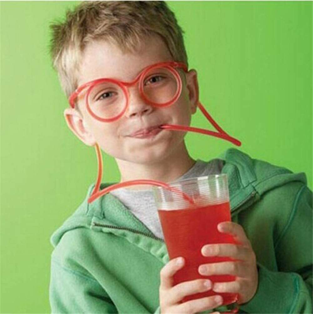 Silly Straw Glasses Bendy Novelty Flexible Drinking Bar Kid Party