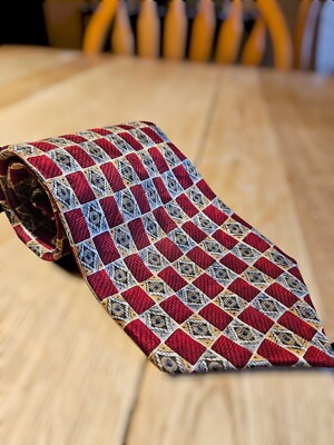 VTG Pierre Balmain Necktie Paris Geometric Abstract Black Orange Green 3.75 X 58