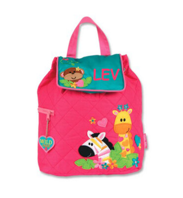 Stephen Joseph Personalized Monogrammed Backpack Pink Zoo