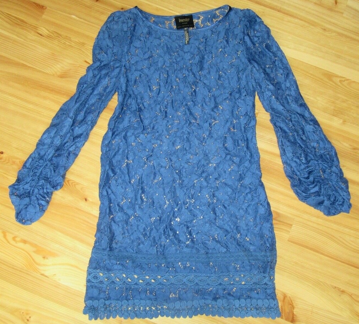 Laundry 2P Blue Floral Lace Mini Dress Unlined So Cute Great Preowned Condition | eBay Laundry 2P Blue Floral Lace Mini Dress Unlined So Cute Great Preowned Condition | eBay