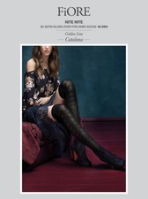 FIORE NITE 3D SATINADO BRILLO SOBRE LA RODILLA CALCETINES 60 DEN COLOR NEGRO