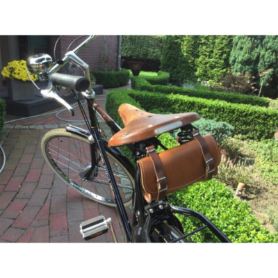 SACOCHE DE SELLE VELO NOIR SIMILI CUIR BOUCLE VINTAGE RETRO ANCIEN VILLE  FIXIE