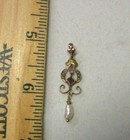 Art Deco 10K Yellow Gold Pearl, Amethyst & Pink Topaz Pendant P6 — photo 5
