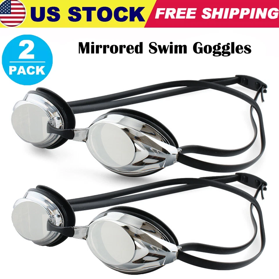 2 Pack Unisex-Adult Swim Goggles Mirrored Vanquisher 2.0 Anti-Fog UV Protection - Image 2 of 4